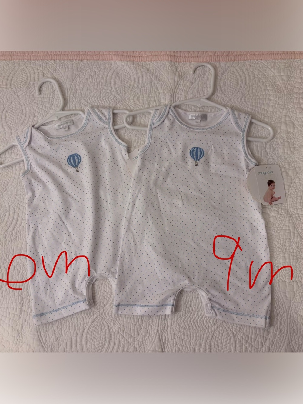 Magnolia Baby White & Blue Hot Air Balloon Outfit
